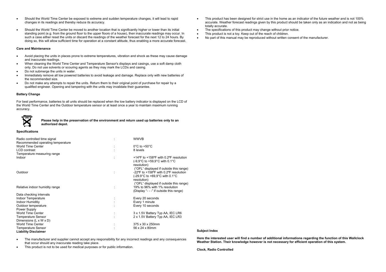 Clock, radio controlled | La Crosse Technology WS-7097 User Manual | Page 5 / 7