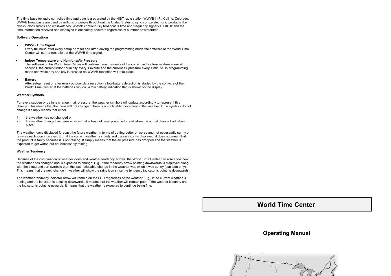 Operating manual, World time center | La Crosse Technology WS-7097 User Manual | Page 6 / 7