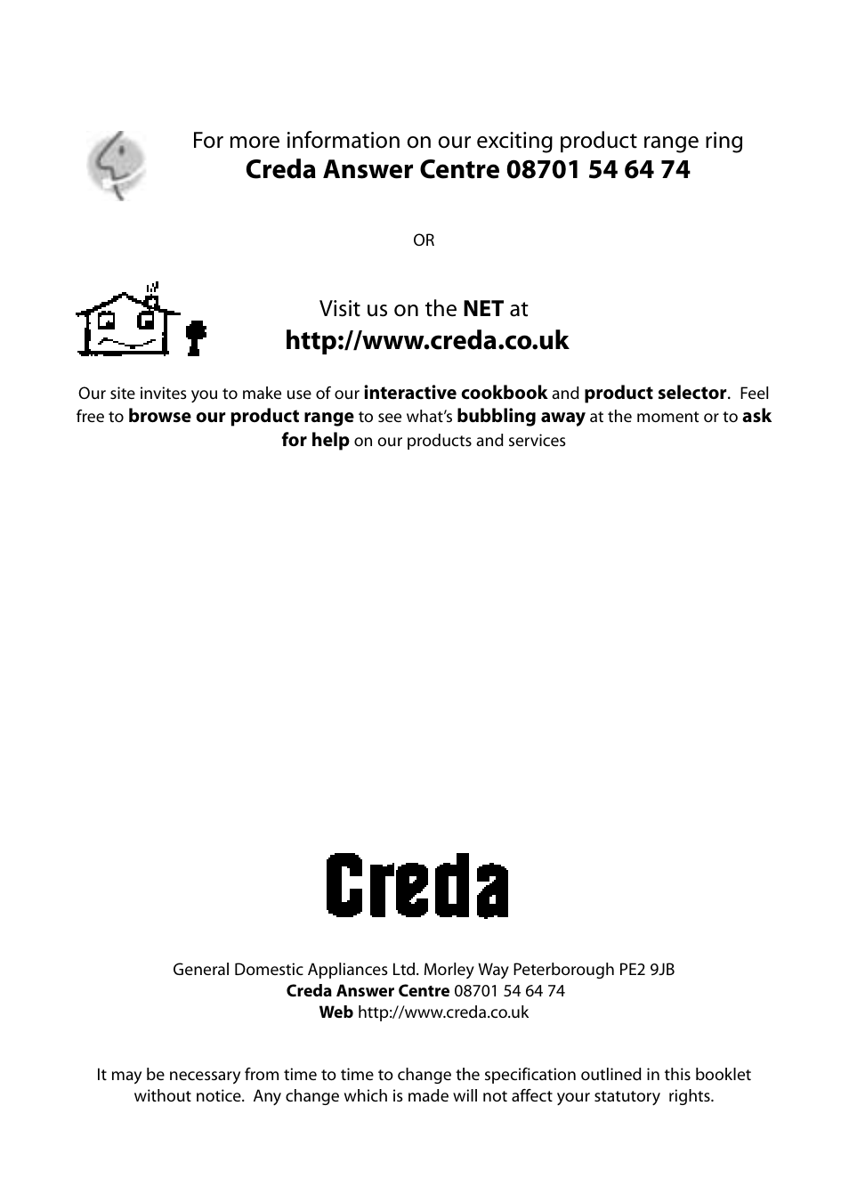 Visit us on the net at | Creda R430E User Manual | Page 2 / 40