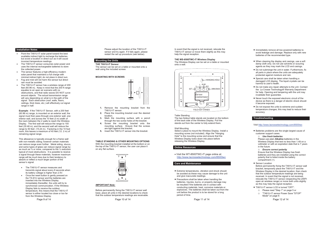 La Crosse Technology WS-8500TWC-IT User Manual | Page 3 / 4