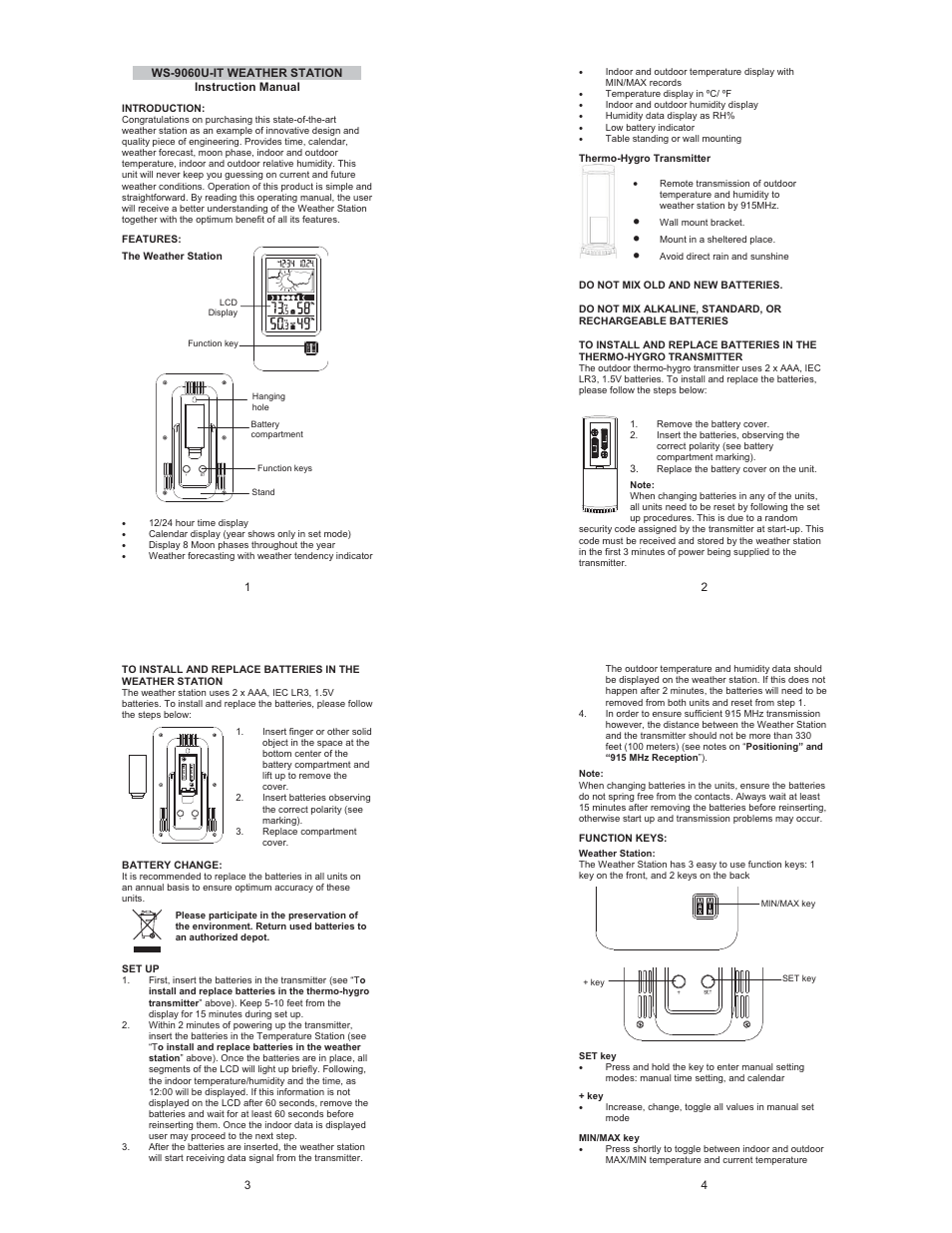 La Crosse Technology WS-9060U-IT User Manual | 5 pages