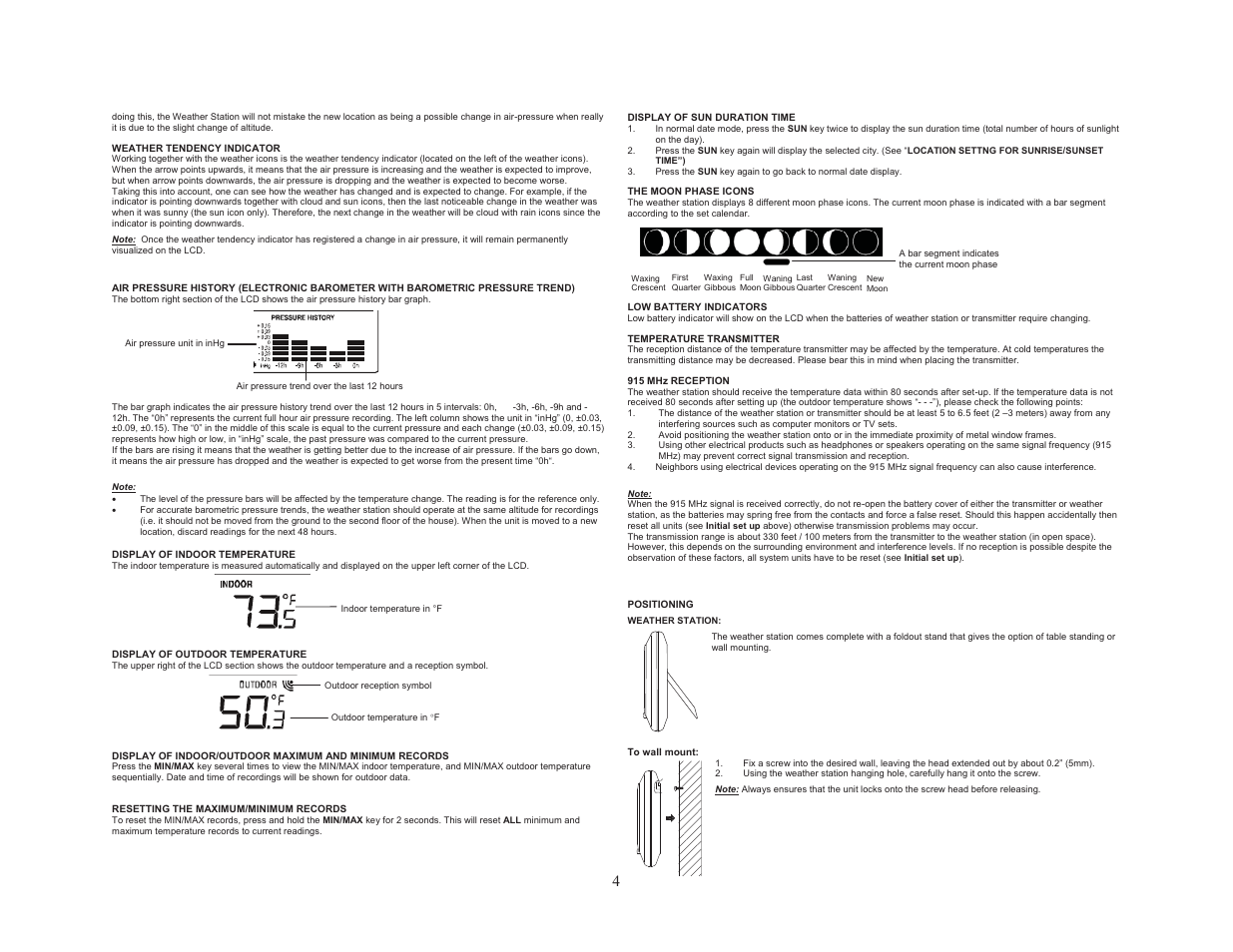 La Crosse Technology WS-9250U-IT User Manual | Page 4 / 7