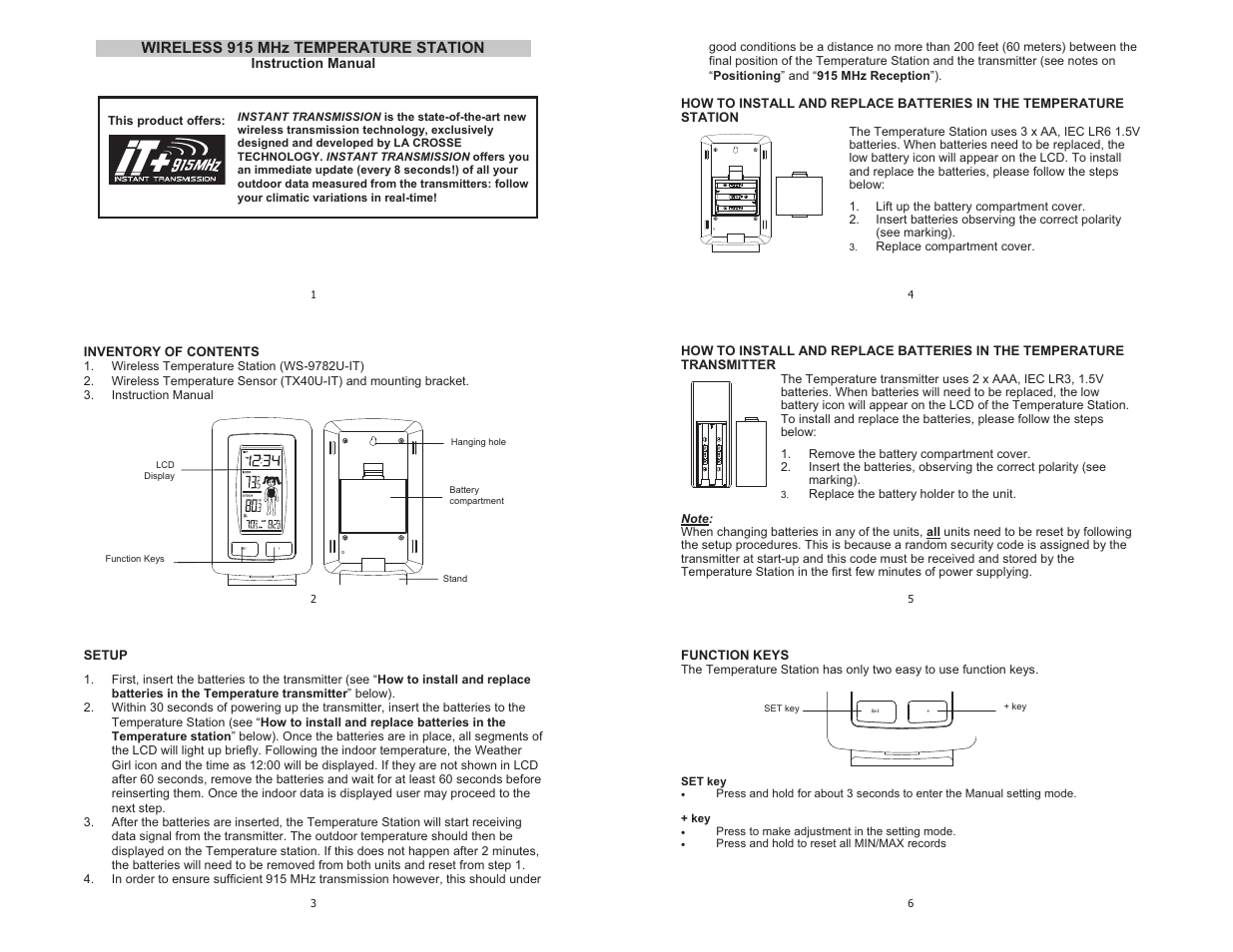 La Crosse Technology WS-9782 User Manual | 11 pages