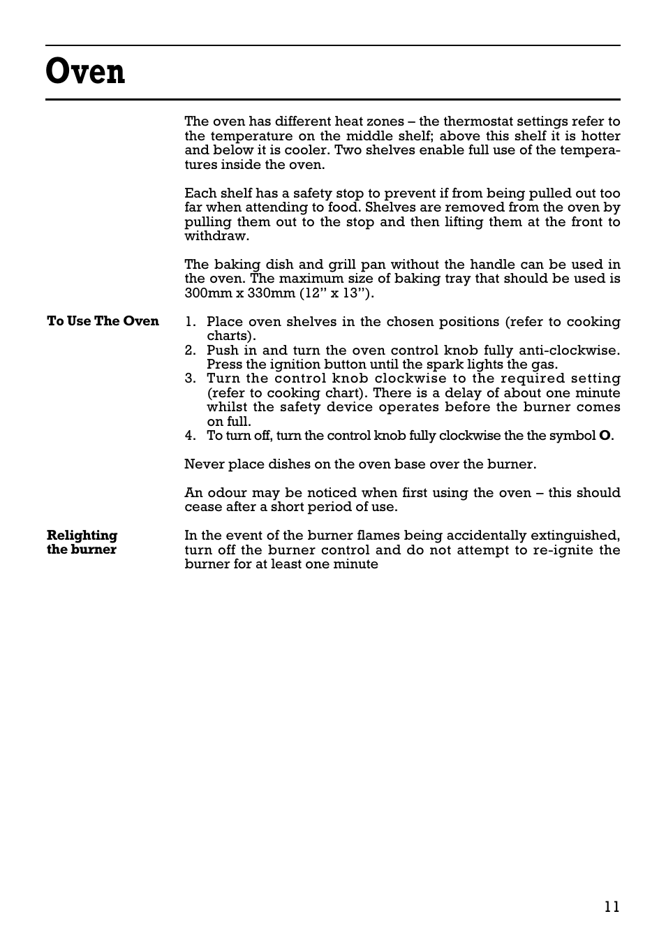 Oven | Creda 41202 User Manual | Page 11 / 24