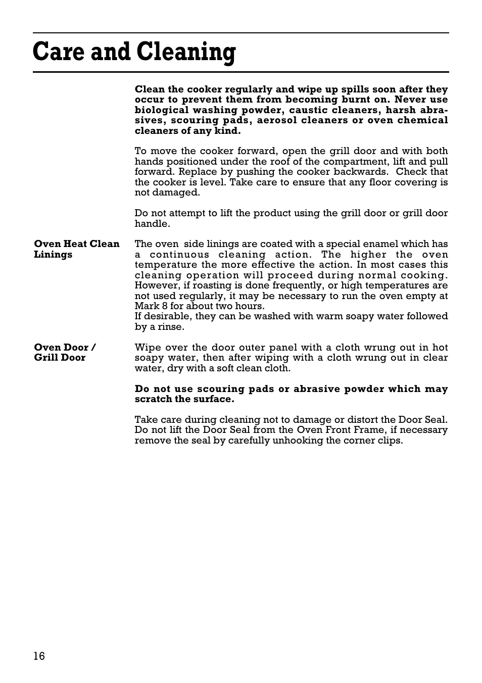 Care and cleaning | Creda 41202 User Manual | Page 16 / 24