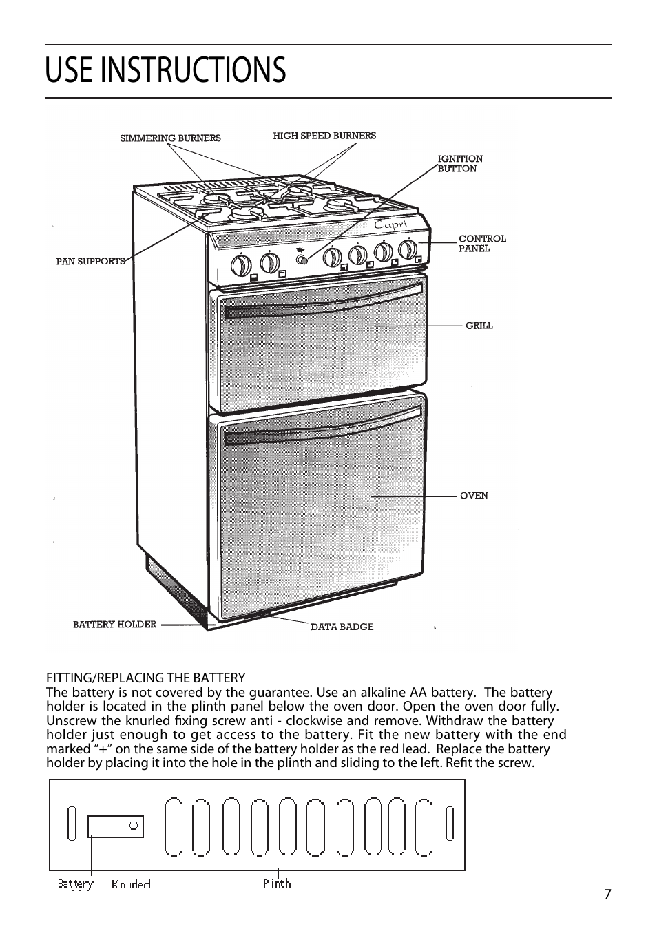 Use instructions | Creda 41202 User Manual | Page 7 / 24