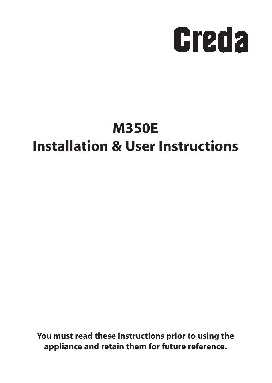 Creda M350E User Manual | 24 pages