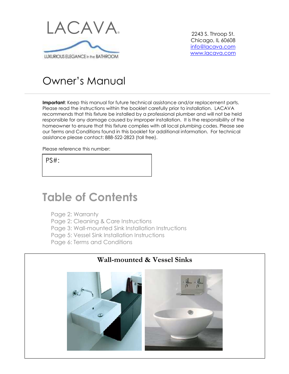 Lacava 4282 User Manual | 7 pages