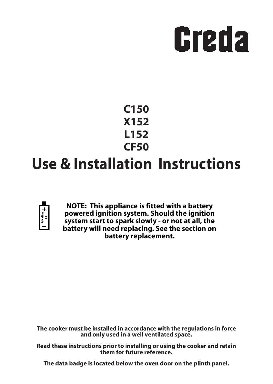 Creda X152 User Manual | 24 pages