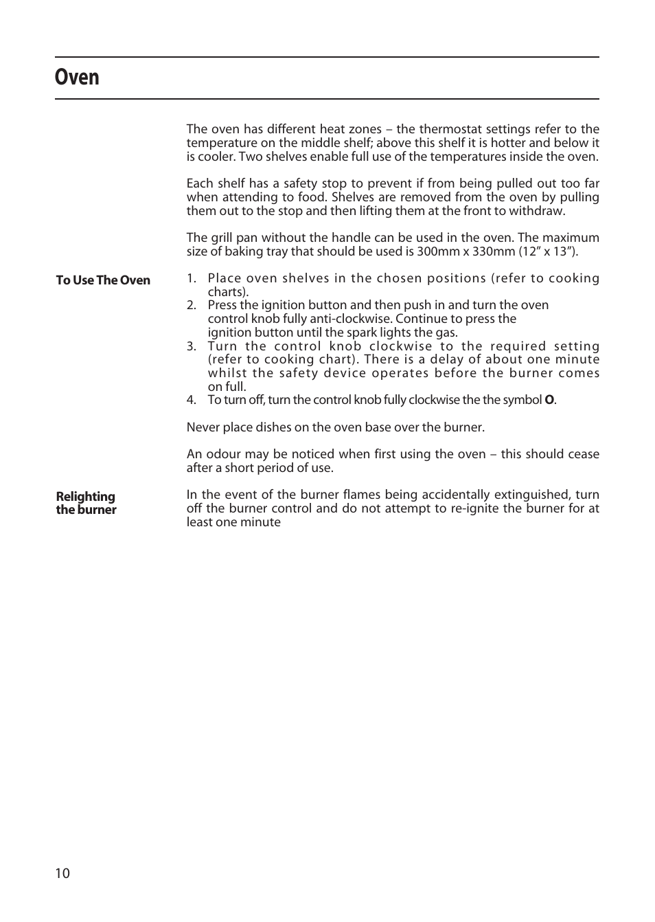 Oven | Creda X152 User Manual | Page 10 / 24