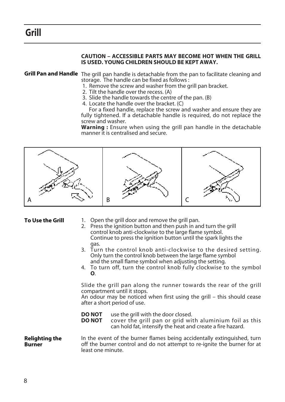 Grill | Creda X152 User Manual | Page 8 / 24