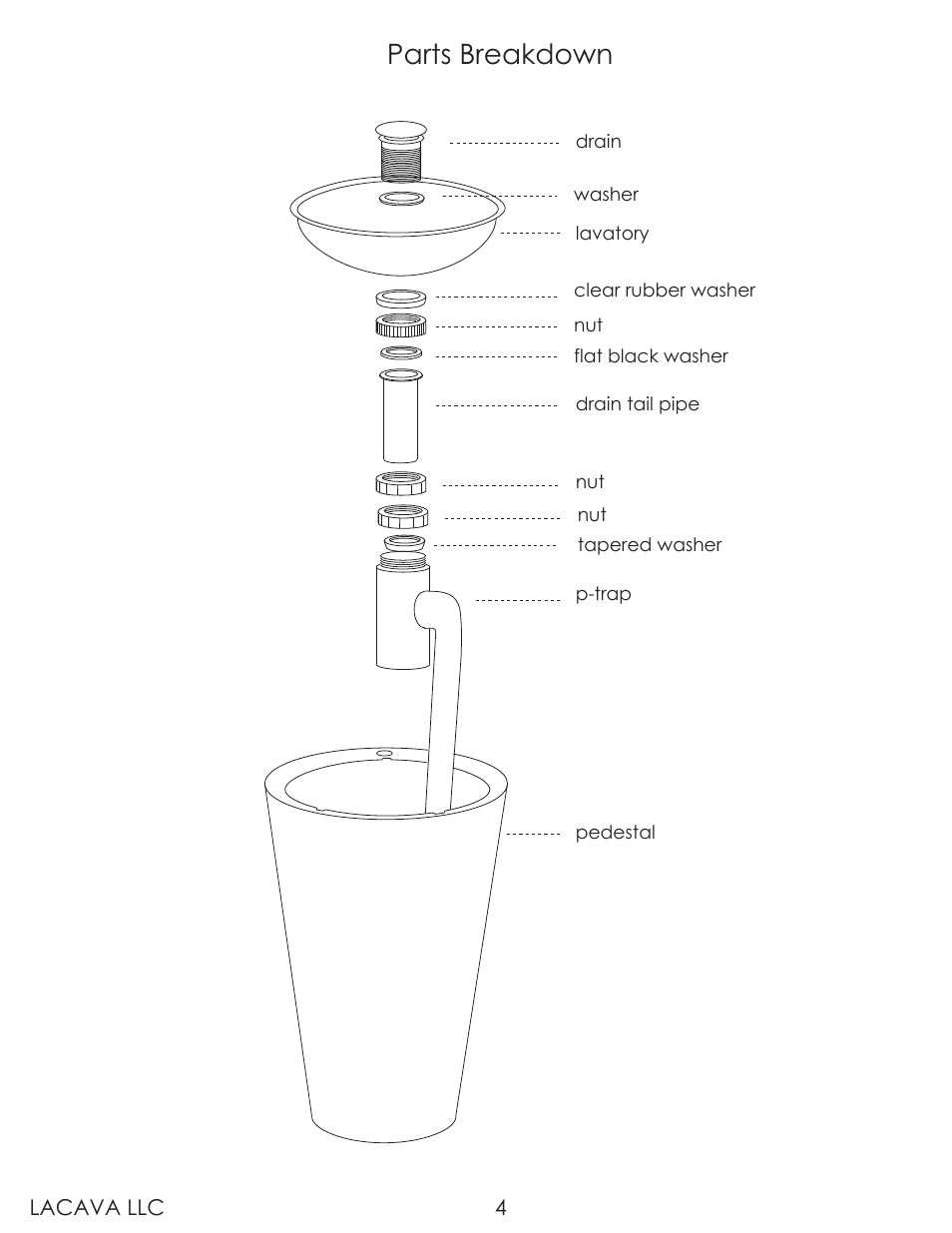 Parts breakdown | Lacava 7000 User Manual | Page 4 / 10