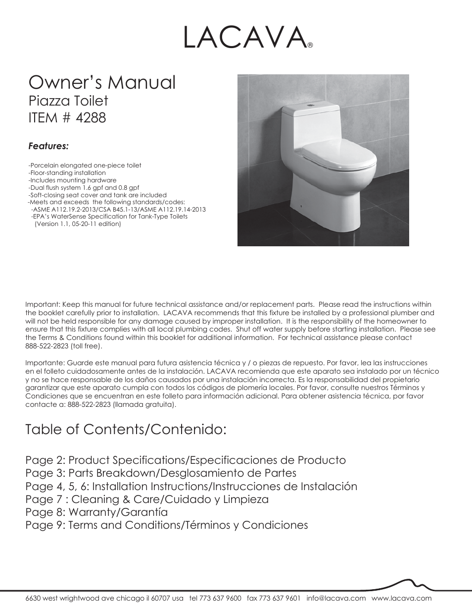 Lacava 4288 User Manual | 10 pages