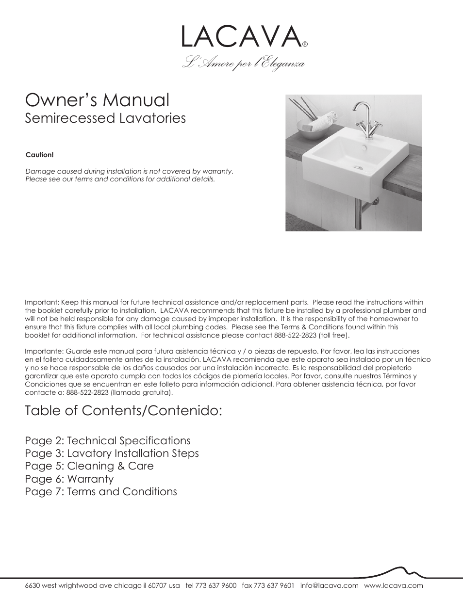 Lacava SC010 User Manual | 8 pages