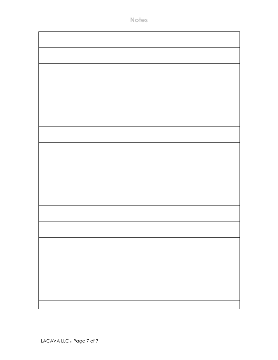 Lacava 4500G User Manual | Page 7 / 7