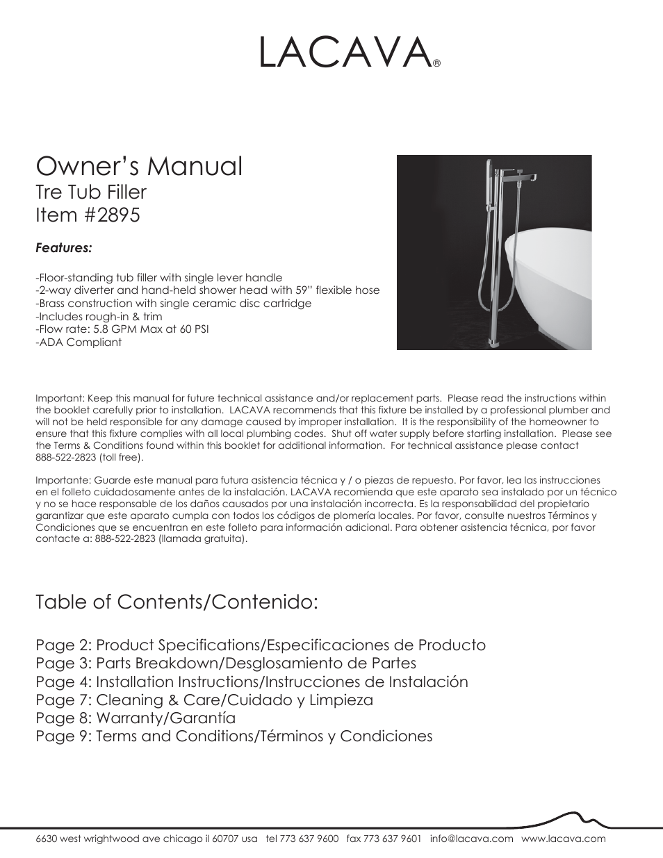 Lacava 2895 User Manual | 10 pages