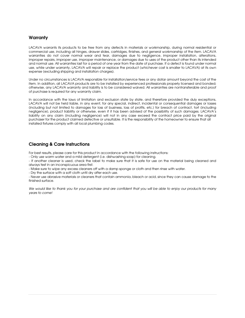 Lacava TUB07 User Manual | Page 2 / 6