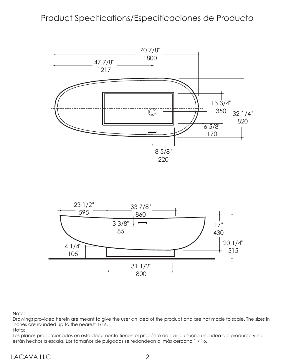 Lacava TUB04 User Manual | Page 2 / 9