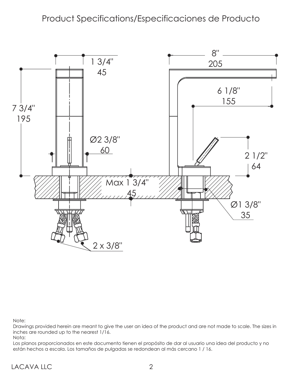Lacava W1001H1 User Manual | Page 2 / 8
