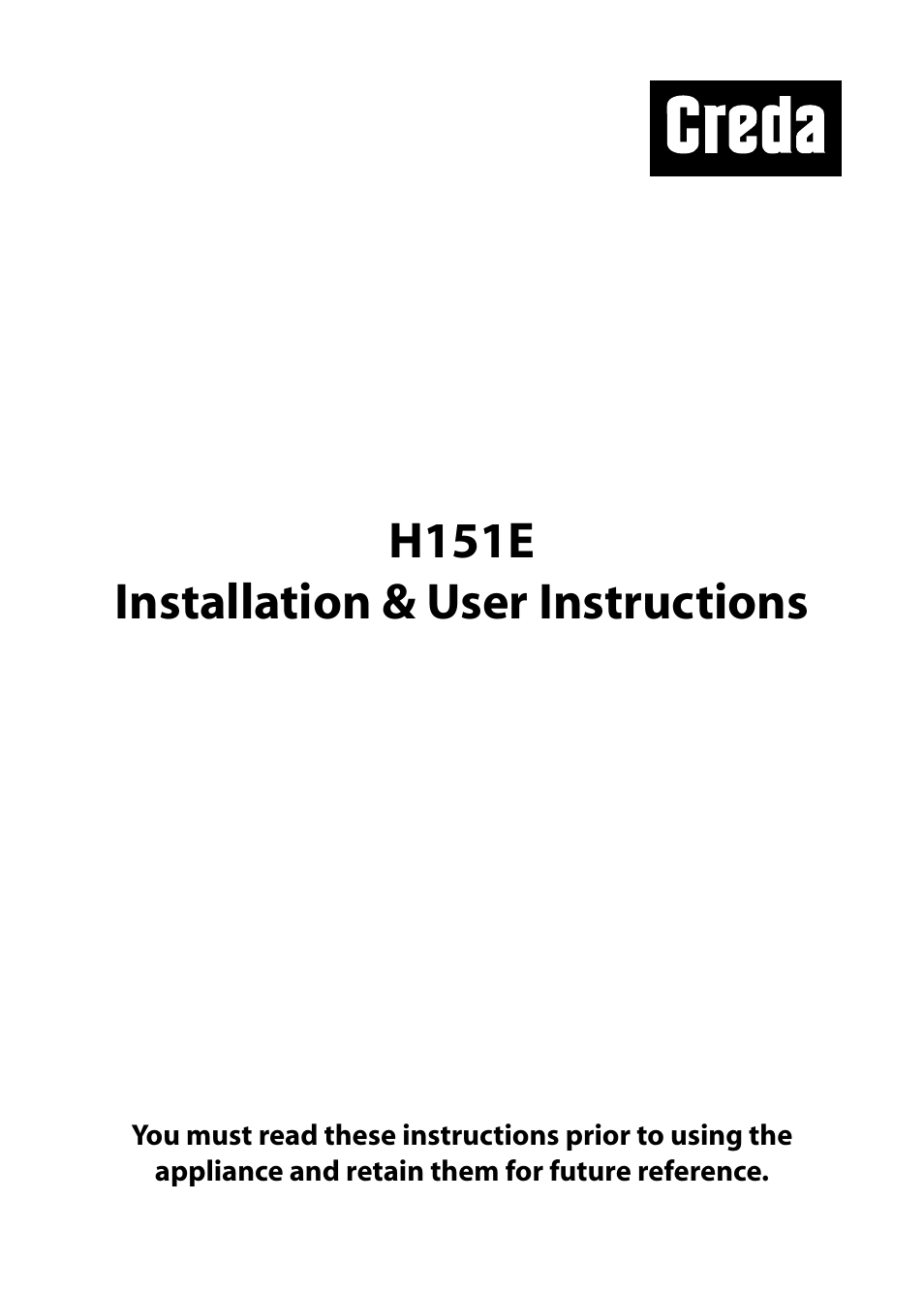 Creda H151E User Manual | 24 pages
