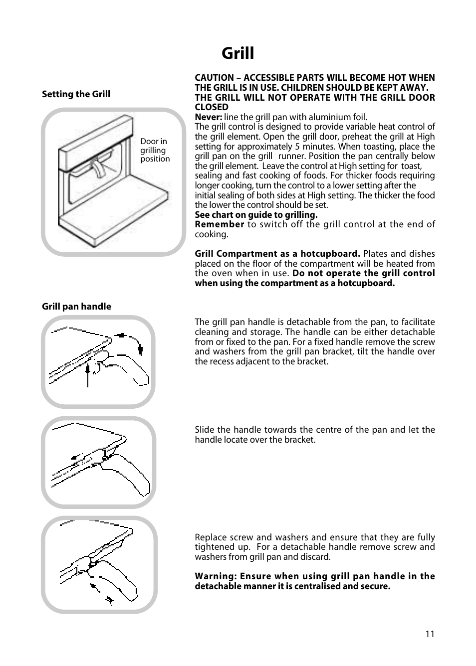 Grill | Creda H151E User Manual | Page 13 / 24