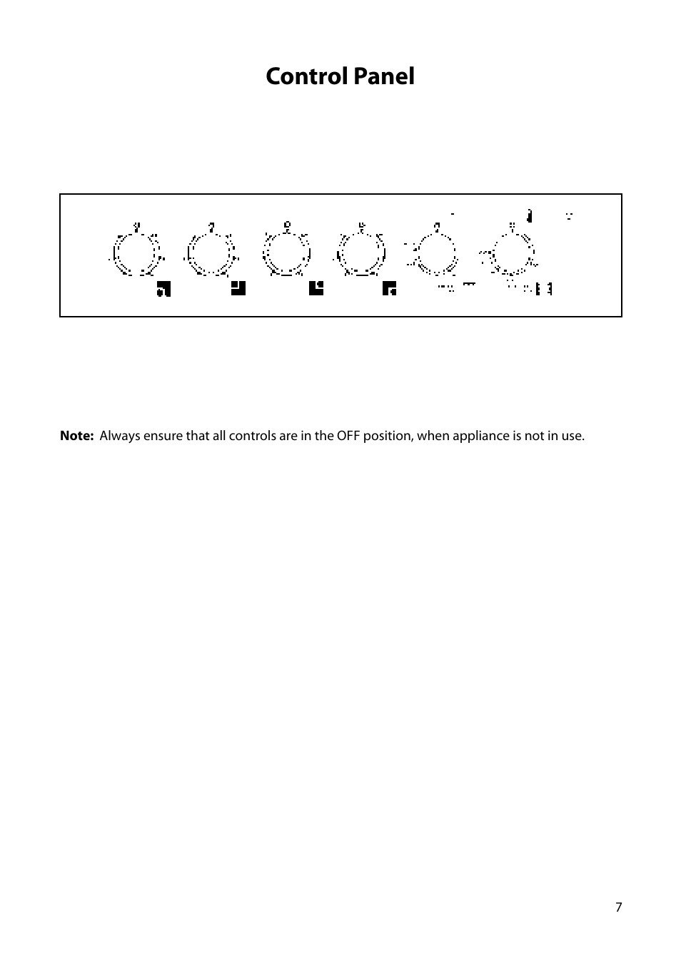 Control panel | Creda H151E User Manual | Page 9 / 24