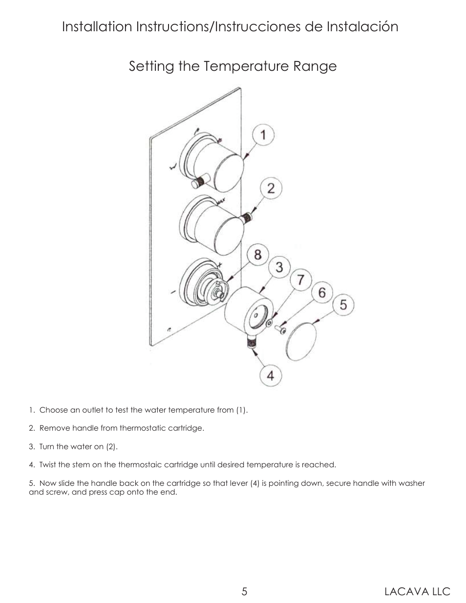 Setting the temperature range | Lacava 0146 User Manual | Page 5 / 9