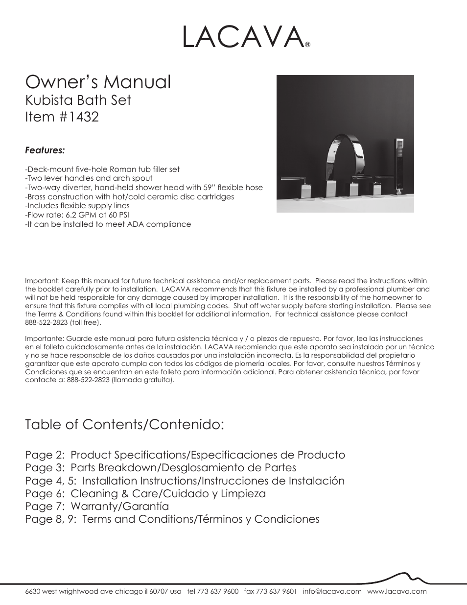 Lacava 1432 User Manual | 9 pages