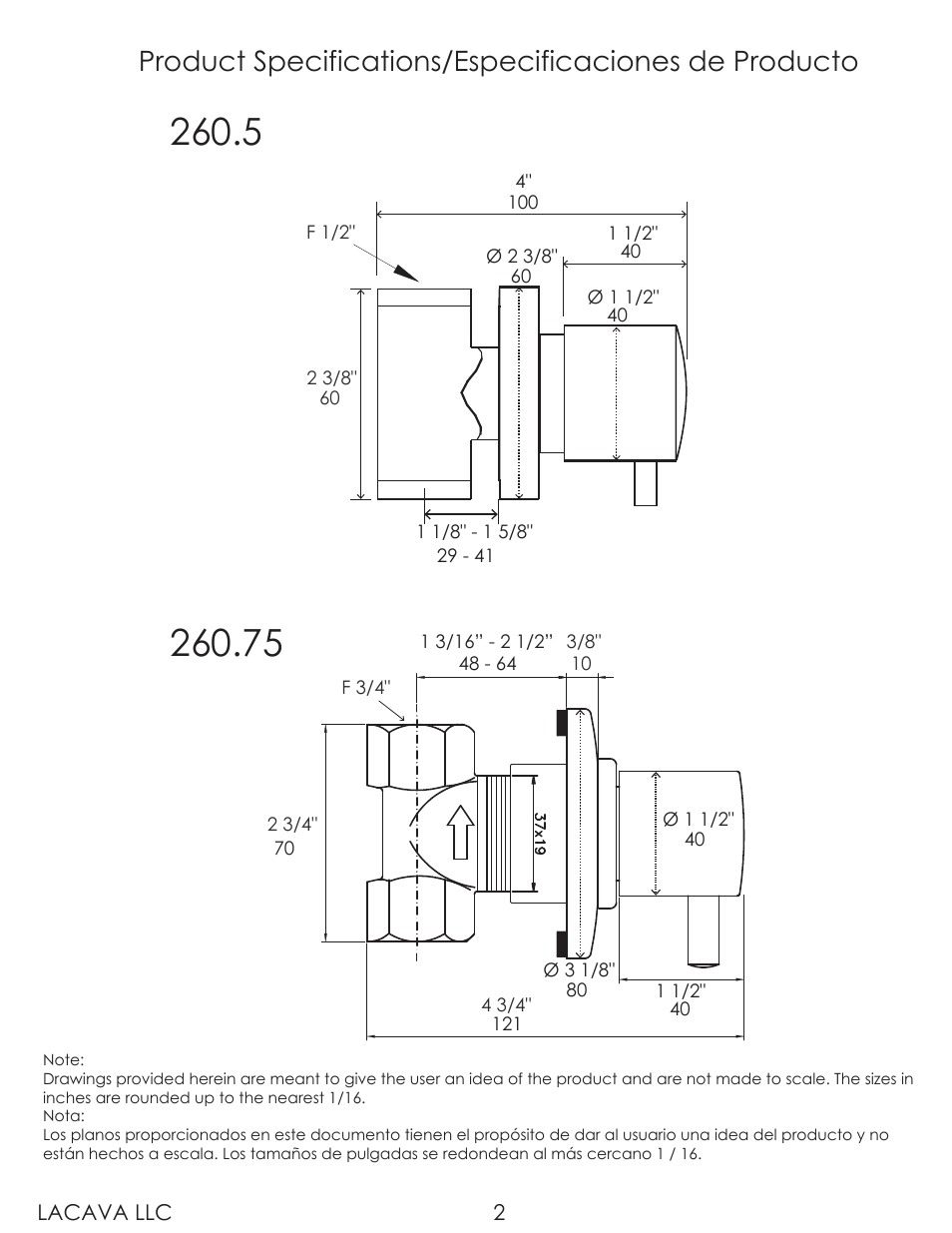 Lacava 260 User Manual | Page 2 / 9