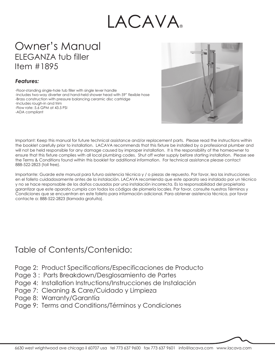 Lacava 1895 User Manual | 10 pages