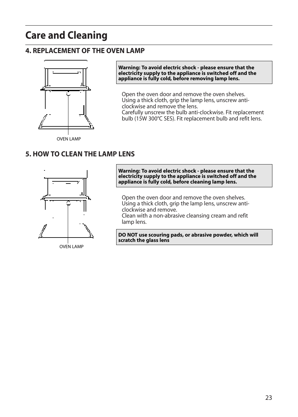 Care and cleaning | Creda S220E User Manual | Page 23 / 32