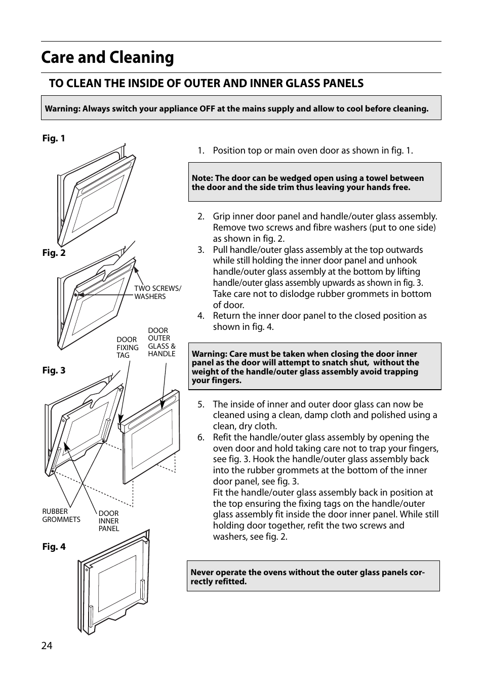Care and cleaning | Creda S220E User Manual | Page 24 / 32