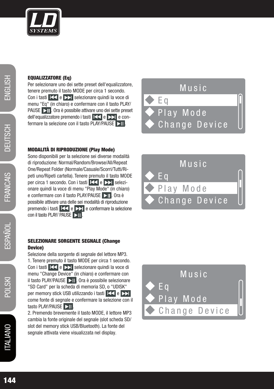 Bluetooth, Utilizzo | LD Systems ROADJACK 10 User Manual | Page 144 / 160