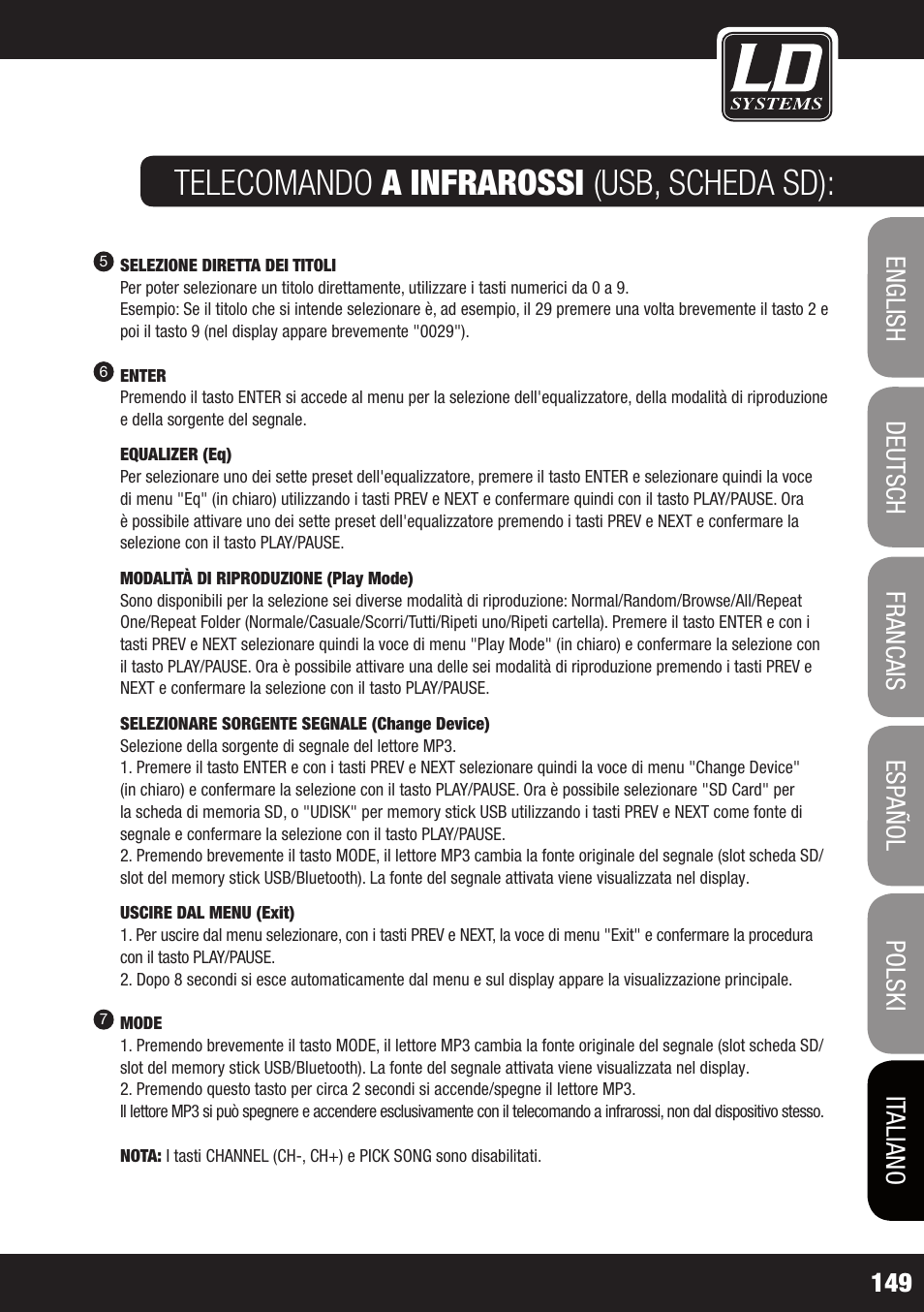 LD Systems ROADJACK 10 User Manual | Page 149 / 160