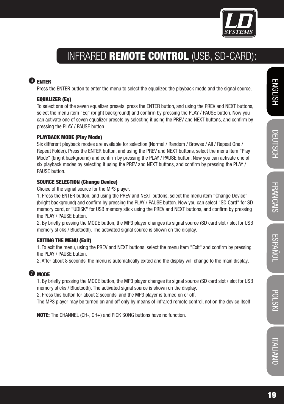 LD Systems ROADJACK 10 User Manual | Page 19 / 160