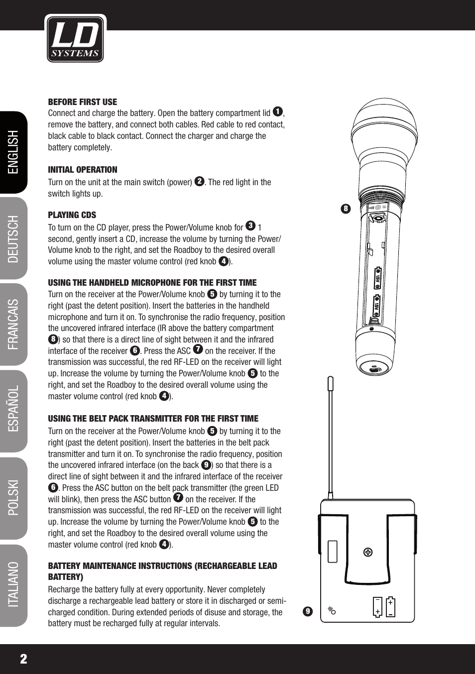 LD Systems ROADBOY 65 Quick Start Guide User Manual | Page 2 / 16
