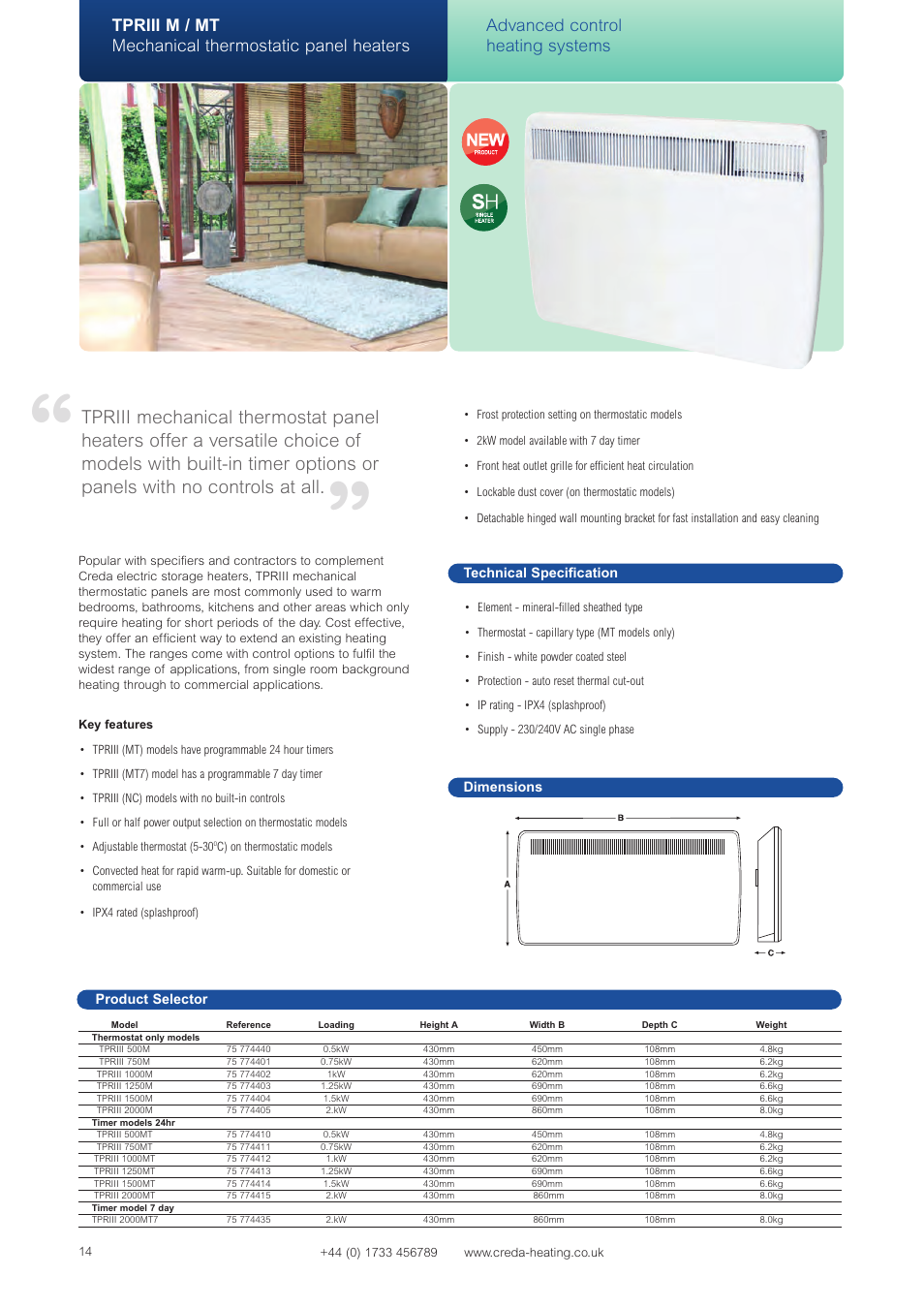 Advanced control heating systems | Creda Advanced Control Heating Systems User Manual | Page 7 / 14