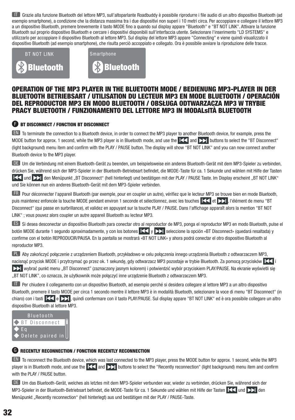 Bluetooth | LD Systems ROADBUDDY 10 User Manual | Page 32 / 60