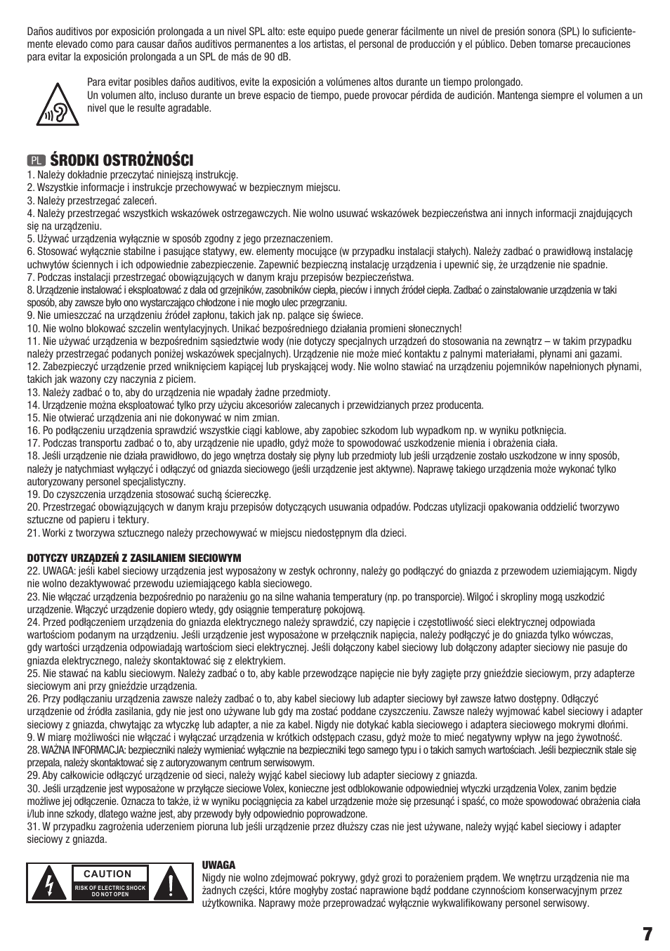 Środki ostrożności | LD Systems ROADBUDDY 10 User Manual | Page 7 / 60