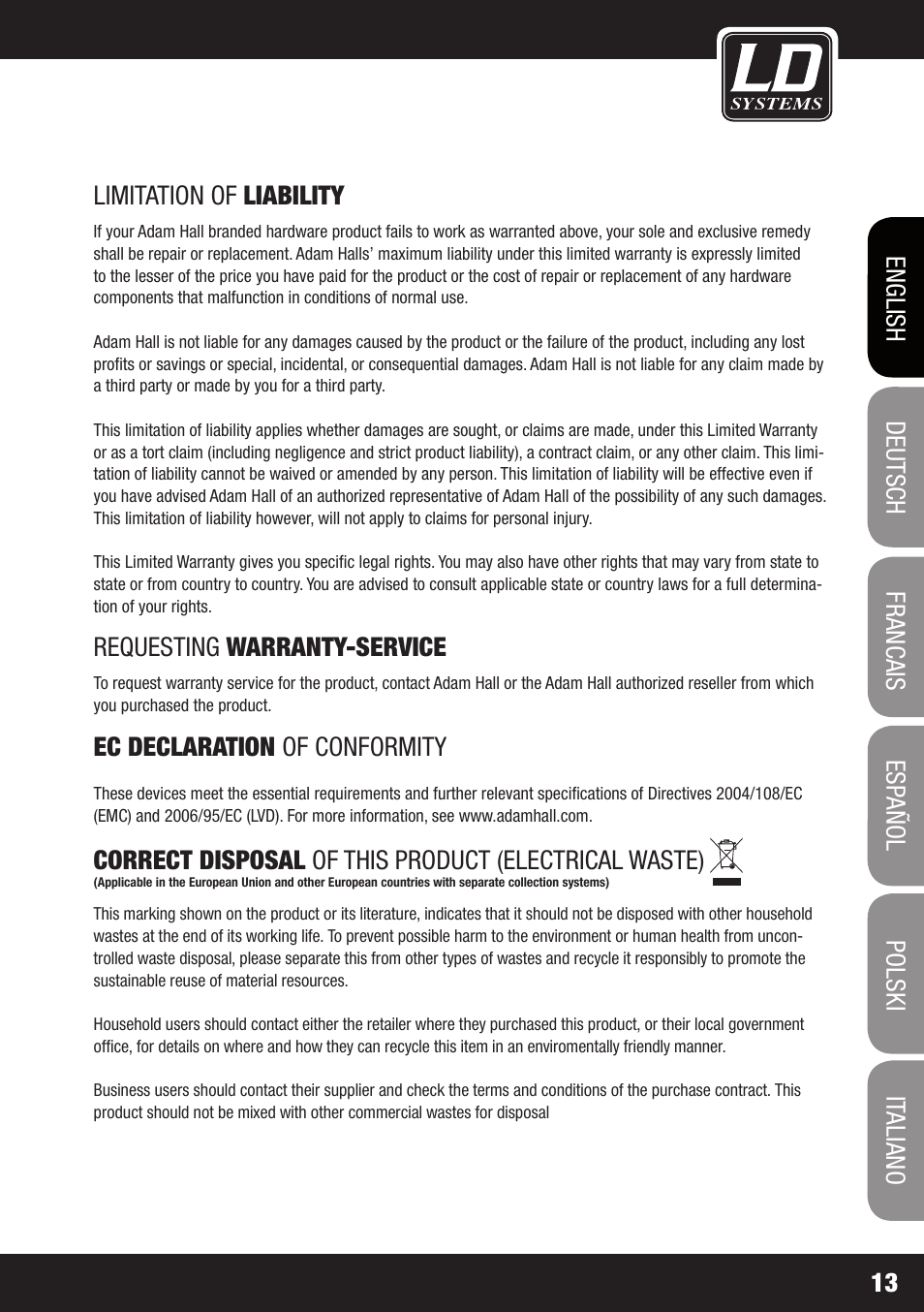 LD Systems CDMP 1 User Manual | Page 13 / 86