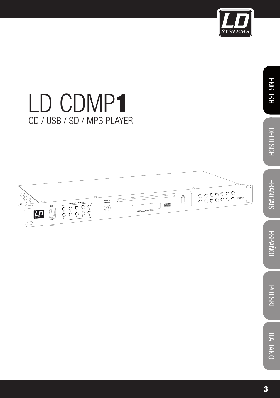 Ld cdmp 1, Cd / usb / sd / mp3 player | LD Systems CDMP 1 User Manual | Page 3 / 86
