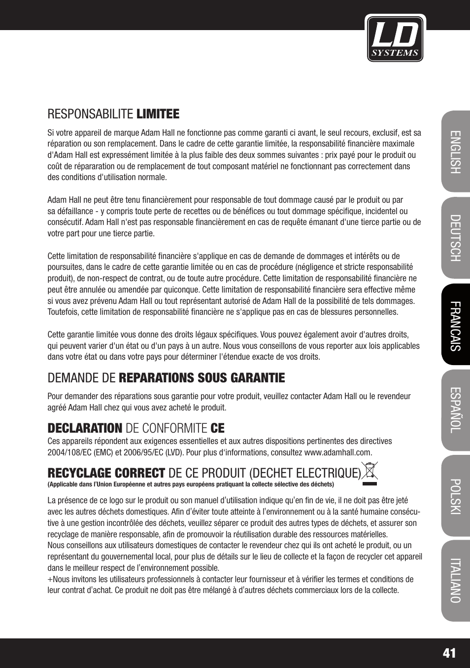 LD Systems CDMP 1 User Manual | Page 41 / 86