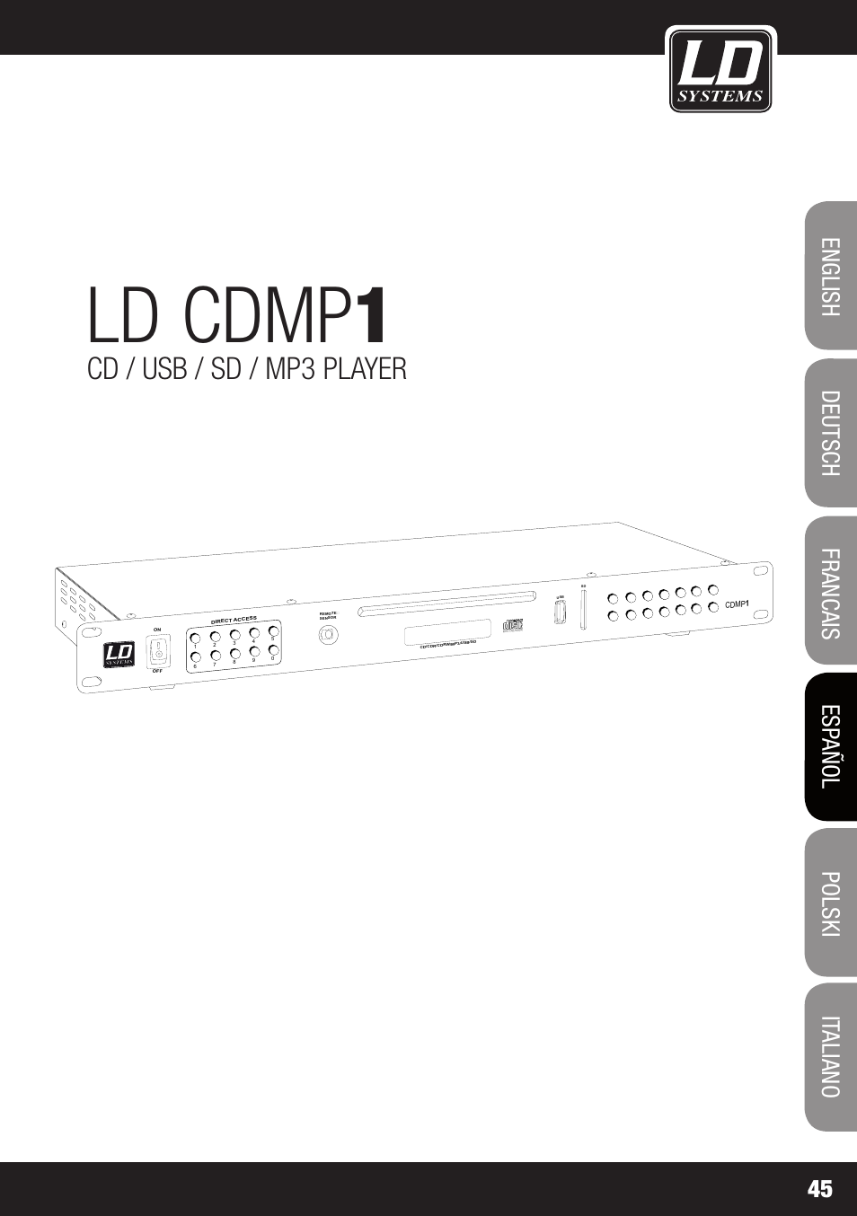 Ld cdmp 1, Cd / usb / sd / mp3 player | LD Systems CDMP 1 User Manual | Page 45 / 86