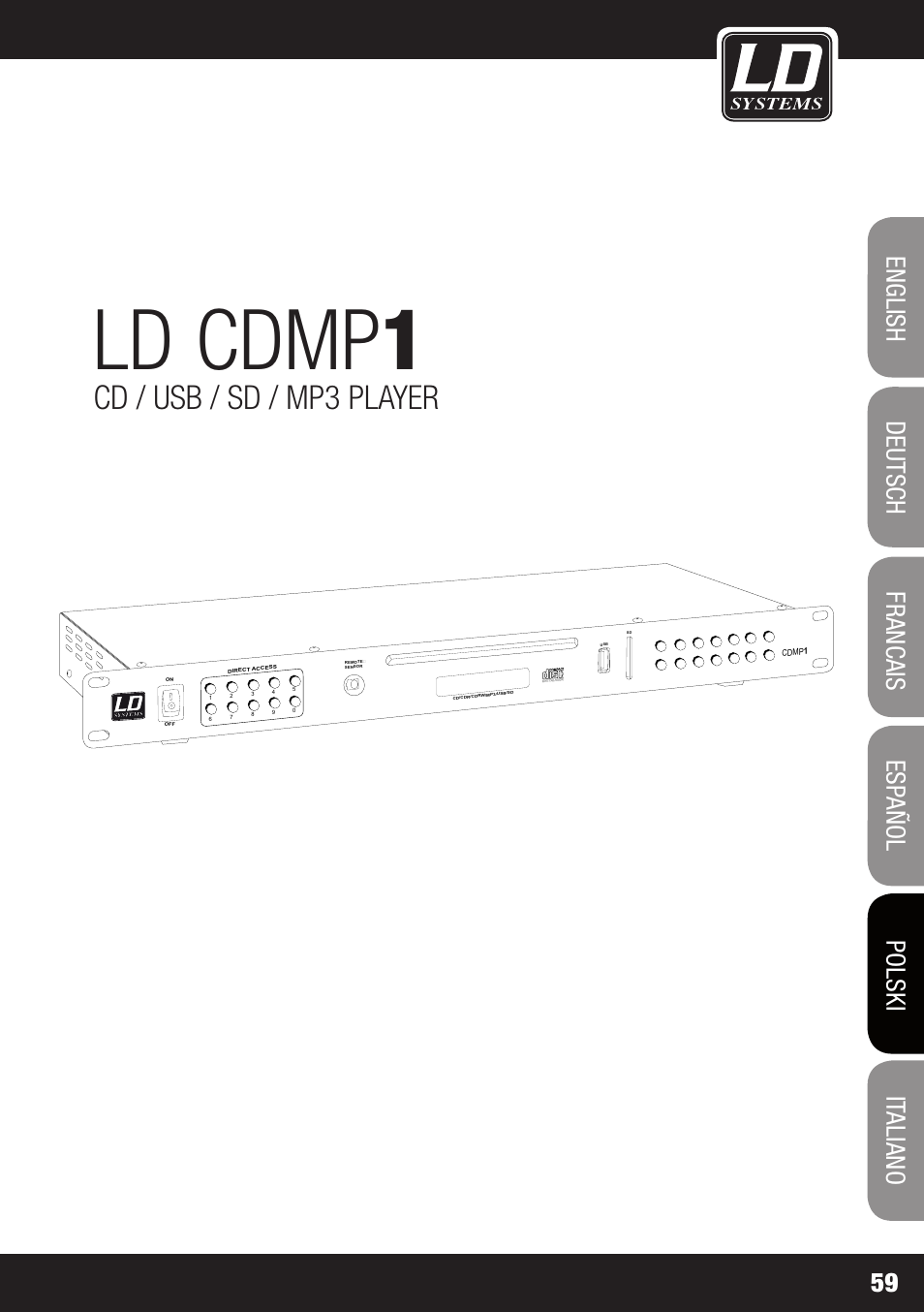 Ld cdmp 1, Cd / usb / sd / mp3 player | LD Systems CDMP 1 User Manual | Page 59 / 86