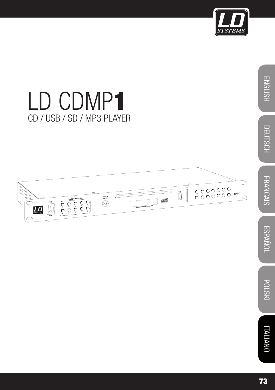 Ld cdmp 1, Cd / usb / sd / mp3 player | LD Systems CDMP 1 User Manual | Page 73 / 86
