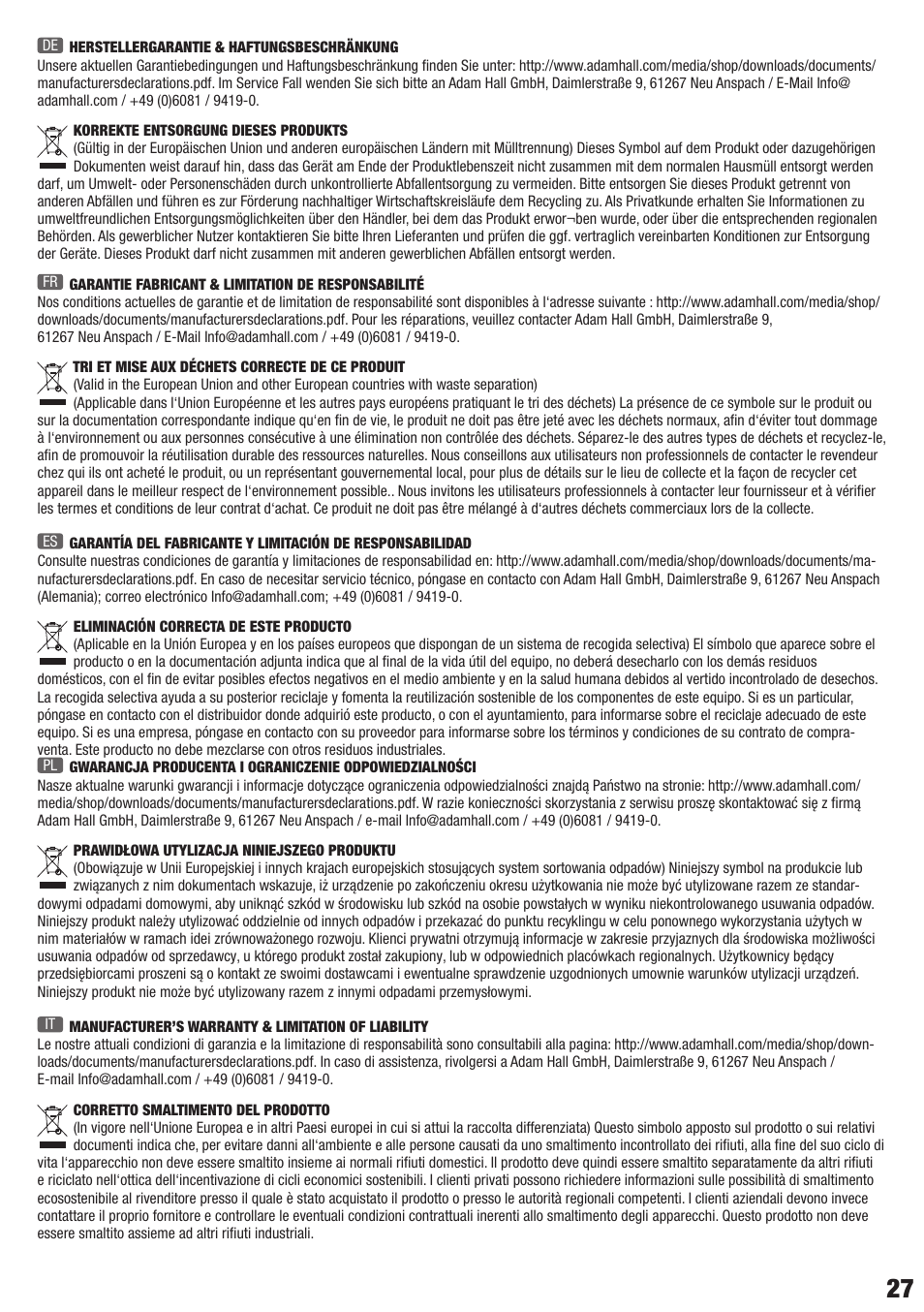 LD Systems DAVE 12 G3 User Manual | Page 27 / 28