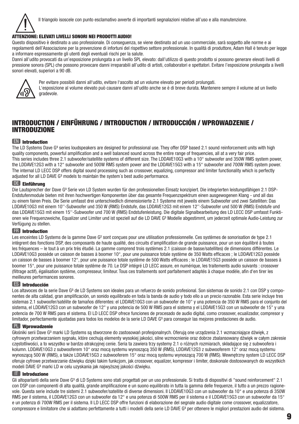 LD Systems DAVE 12 G3 User Manual | Page 9 / 28