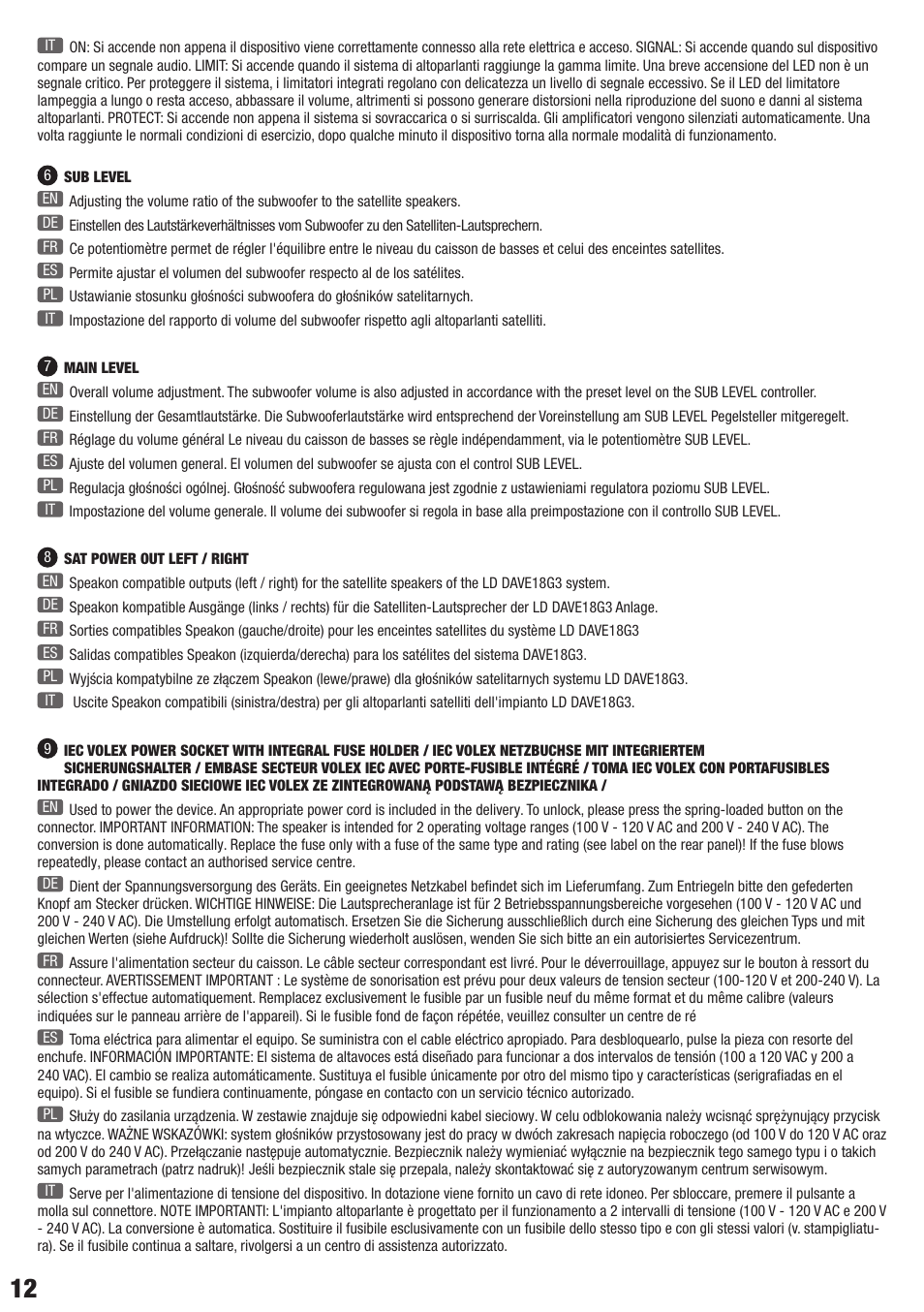 LD Systems DAVE 18 G3 User Manual | Page 12 / 32