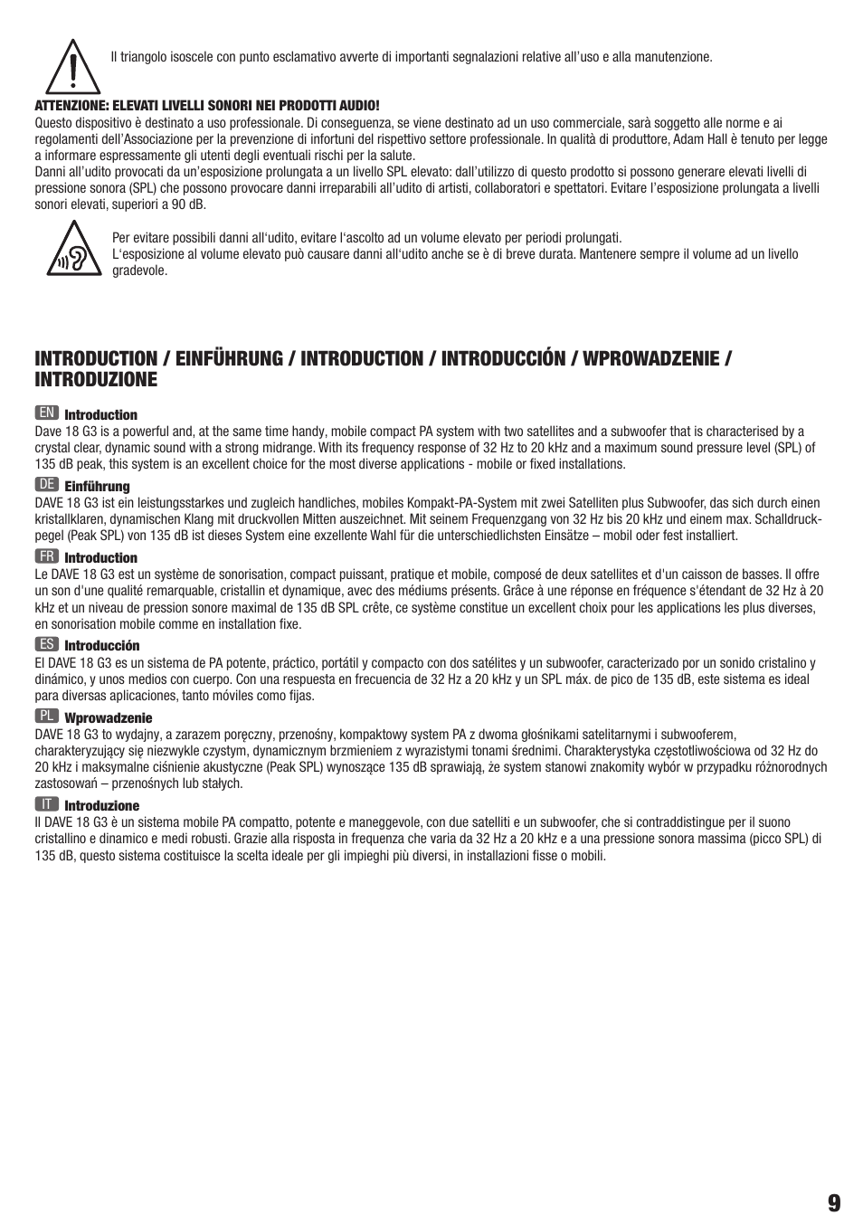 LD Systems DAVE 18 G3 User Manual | Page 9 / 32