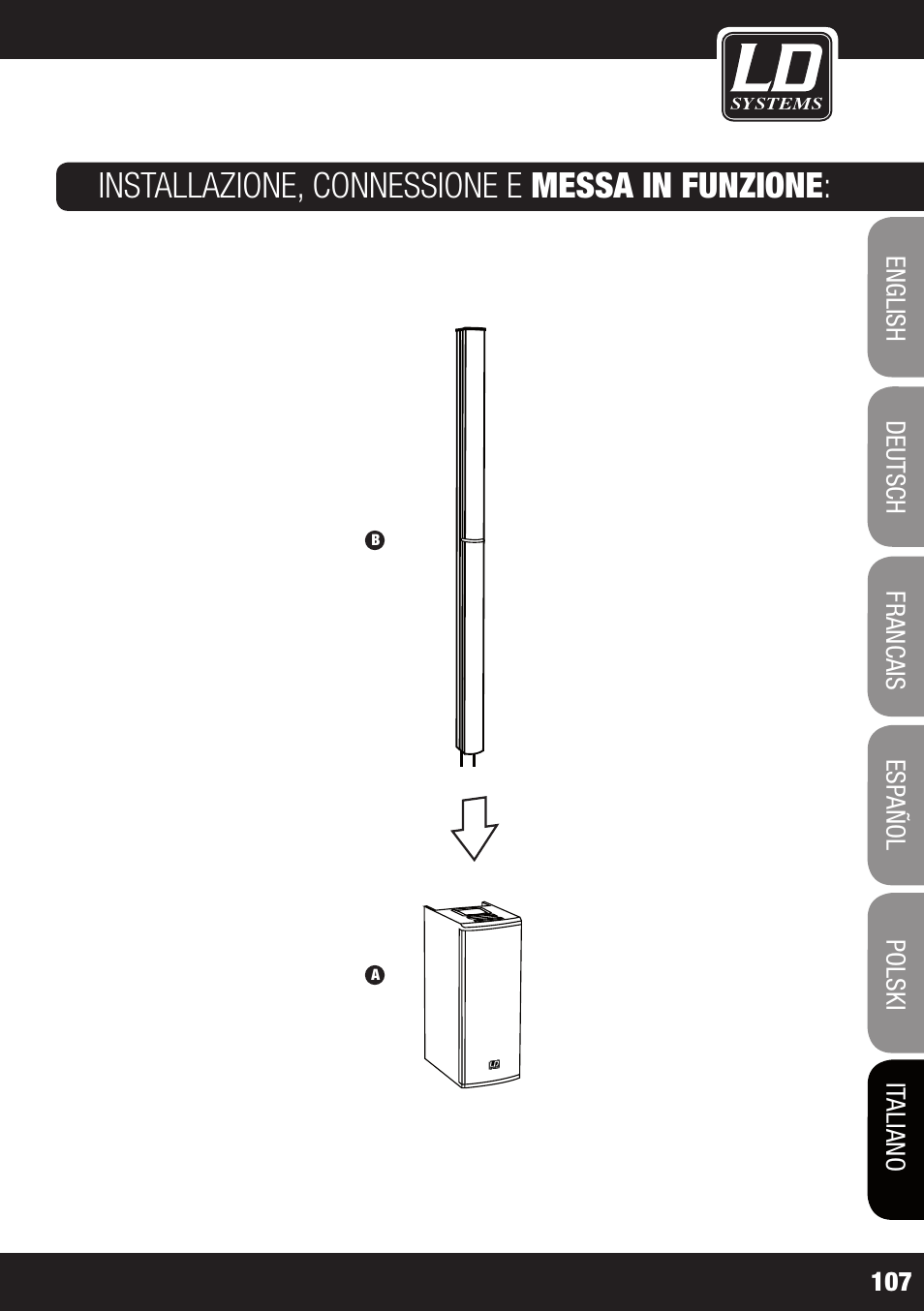 Installazione, connessione e messa in funzione | LD Systems MAUI 11 MIX W User Manual | Page 107 / 124